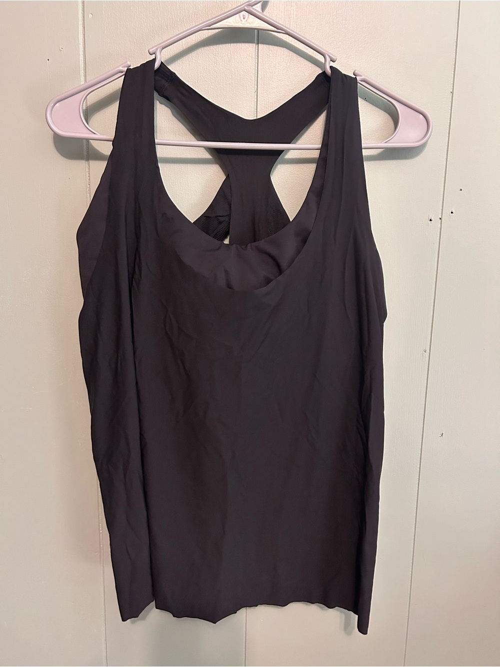 Athleta Black Racerback Tank with Shelf Bra